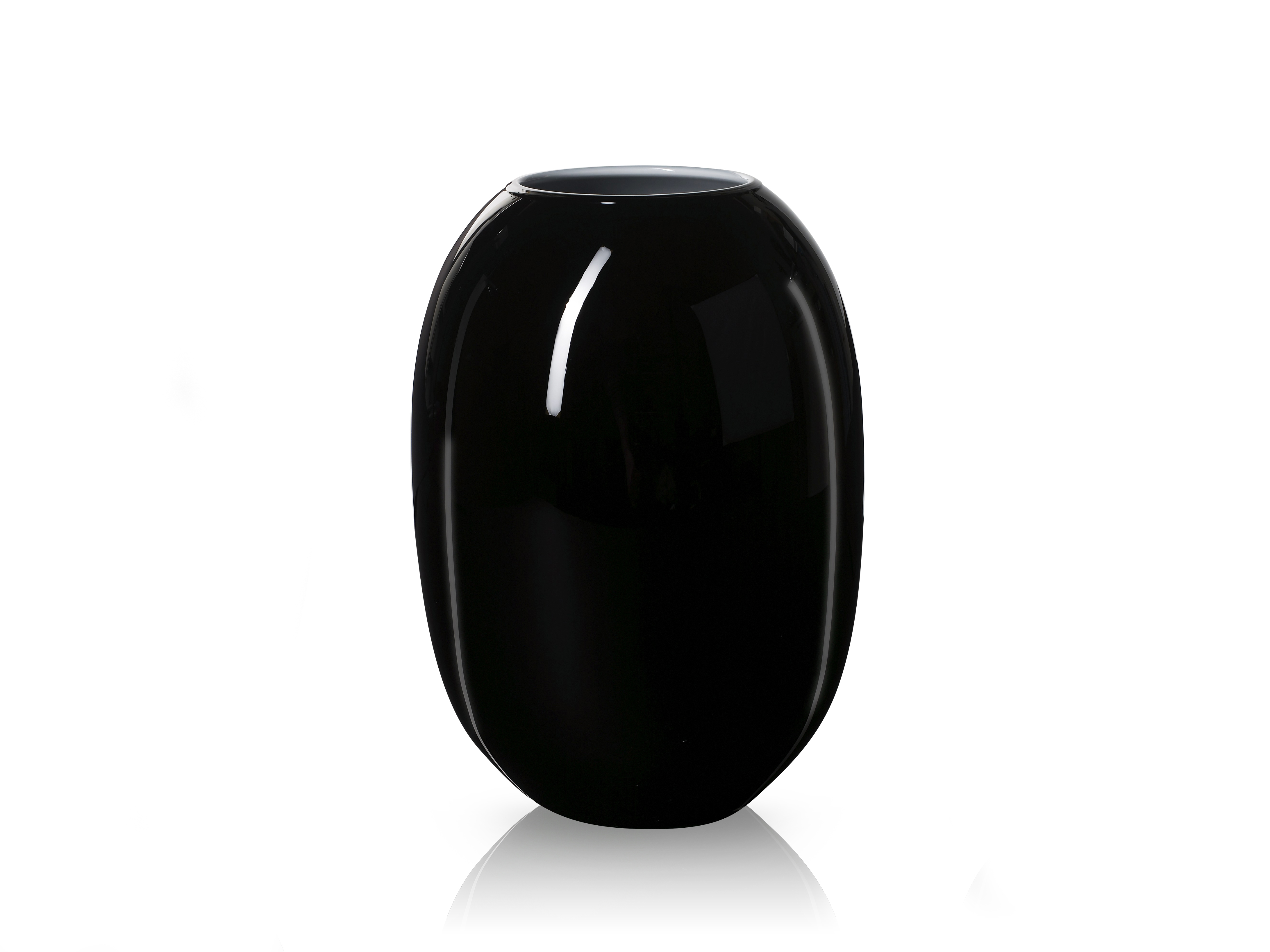 85306-PIET HEIN Vase 25 cm. Glass BLACK-OPAL